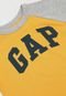 Camiseta GAP Infantil Raglan Cinza/Amarelo - Marca GAP