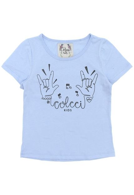 Camiseta Colcci Kids Manga Curta Menina Azul - Marca Colcci Kids