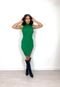 Vestido Curto Regata Tricot Fenda Lateral Rita Verde - Marca Cia do Vestido