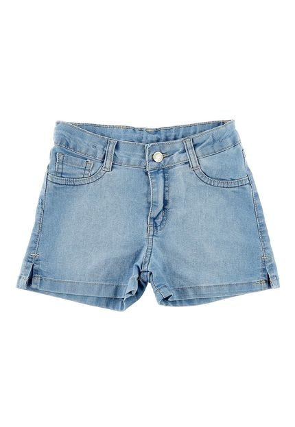 Shorts Meia Coxa Jeans Infantil Menina - Azul Claro Azul - Marca Reduzy