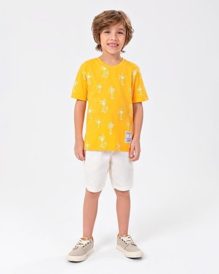 Conjunto Camiseta Manga Curta E Bermuda Sarja Infantil Masculino Onda Marinha - Marca Onda Marinha