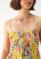 Vestido FARM Curto Floral Bela Amarelo - Marca FARM