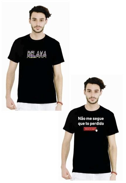 Kit Camiseta Manga Curta Relaxado B Preto/Preto - Marca Relaxado