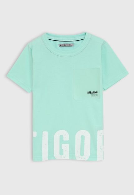 Camiseta Tigor T. Tigre Infantil Lettering Verde - Marca Tigor T. Tigre