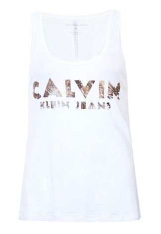 Regata Calvin Klein Jeans Logo Branca