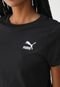 Camiseta Cropped Puma Reta Classic Baby Preta - Marca Puma