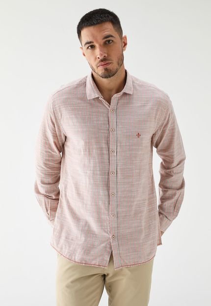 Camisa Dudalina Reta Xadrez Rosa - Marca Dudalina