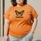 Camiseta Feminina T-shirt Plus Size Borboleta Estampada Camisa Blusa - Laranja - Marca Gugi