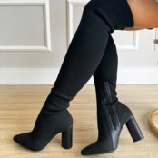 Bota Over Meia Juliana Preto Preto - Marca Damannu Shoes