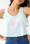 Regata Cropped Aeropostale Reta Estampada Azul - Marca Aeropostale