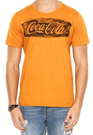 Camiseta Coca-Cola Jeans Estampada Amarela