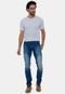 Calça Jeans Masculina Slim Lavagem Diferenciada Premium Liverpool Azul - Marca Versatti
