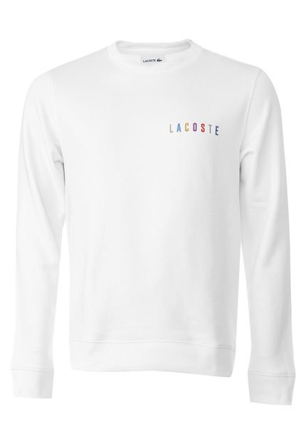 Moletom Fechado Lacoste Lettering Off-White - Marca Lacoste