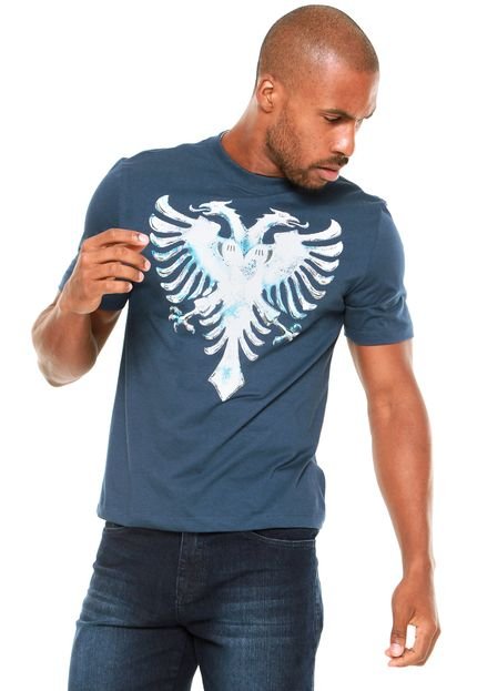 Camiseta Cavalera Indie Águia Icecub Azul-marinho/Branca - Marca Cavalera