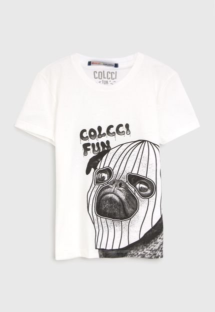 Camiseta Colcci Fun Infantil Pug Off-White - Marca Colcci Fun