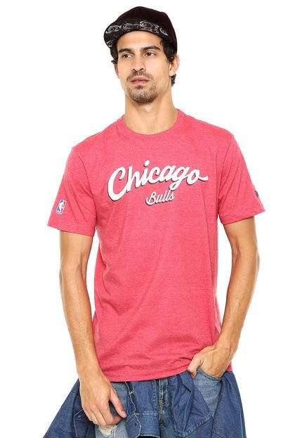 Camiseta New Era 04 Written Chicago Bulls Vermelha - Marca New Era