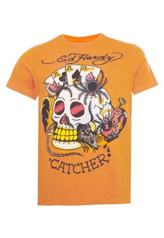 Camiseta Ed Hardy Catcher Laranja