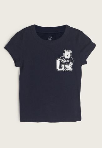 Camiseta Infantil GAP Bichos Azul-Marinho