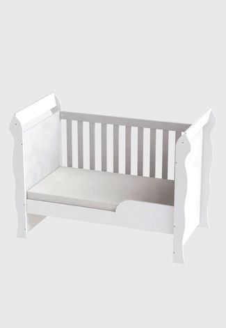 Dormitório Selena Guarda Roupa 4 Portas/Cômoda/Berço Mini cama Mirelle Branco Carolina Baby