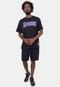Camiseta NBA Plus Size Blur Logo Los Angeles Lakers Preta - Marca NBA