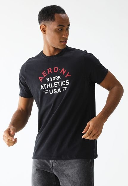 Camiseta Aeropostale Reta Estampada Preta - Marca Aeropostale