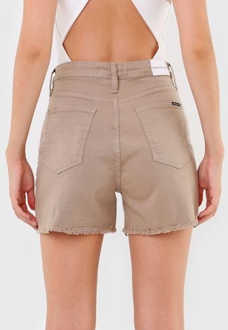 Short Sarja Calvin Klein Jeans Five Pockets Bege