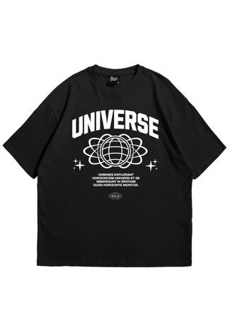 Camiseta Skull Clothing Oversized Universe Preto