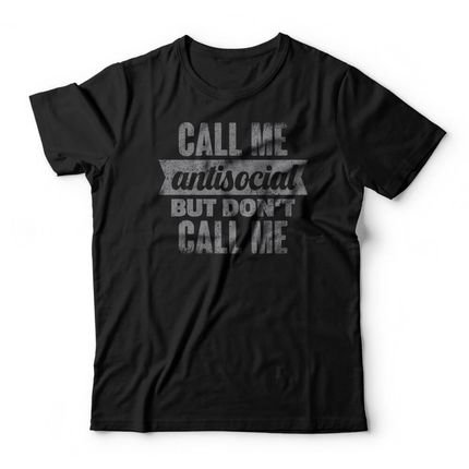 Camiseta Call Me Antisocial - Preto - Marca Studio Geek 