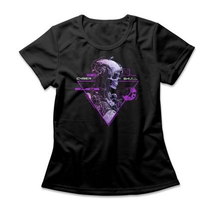 Camiseta Feminina Cyber Skull - Preto - Marca Studio Geek 