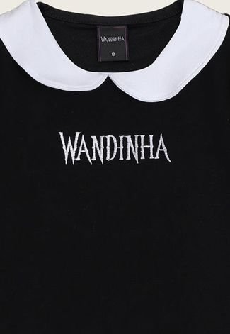 Camiseta Infantil Brandili Wandinha Preta