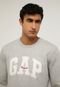 Blusa de Moletom Flanelada Fechada GAP Logo Cinza - Marca GAP