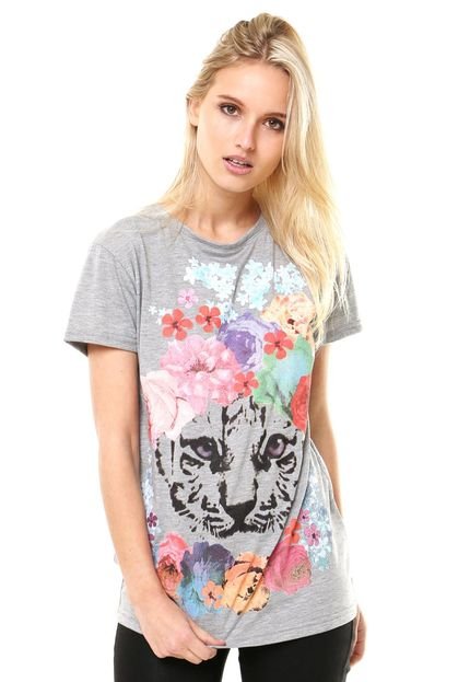 Camiseta FiveBlu Felino Cinza - Marca FiveBlu