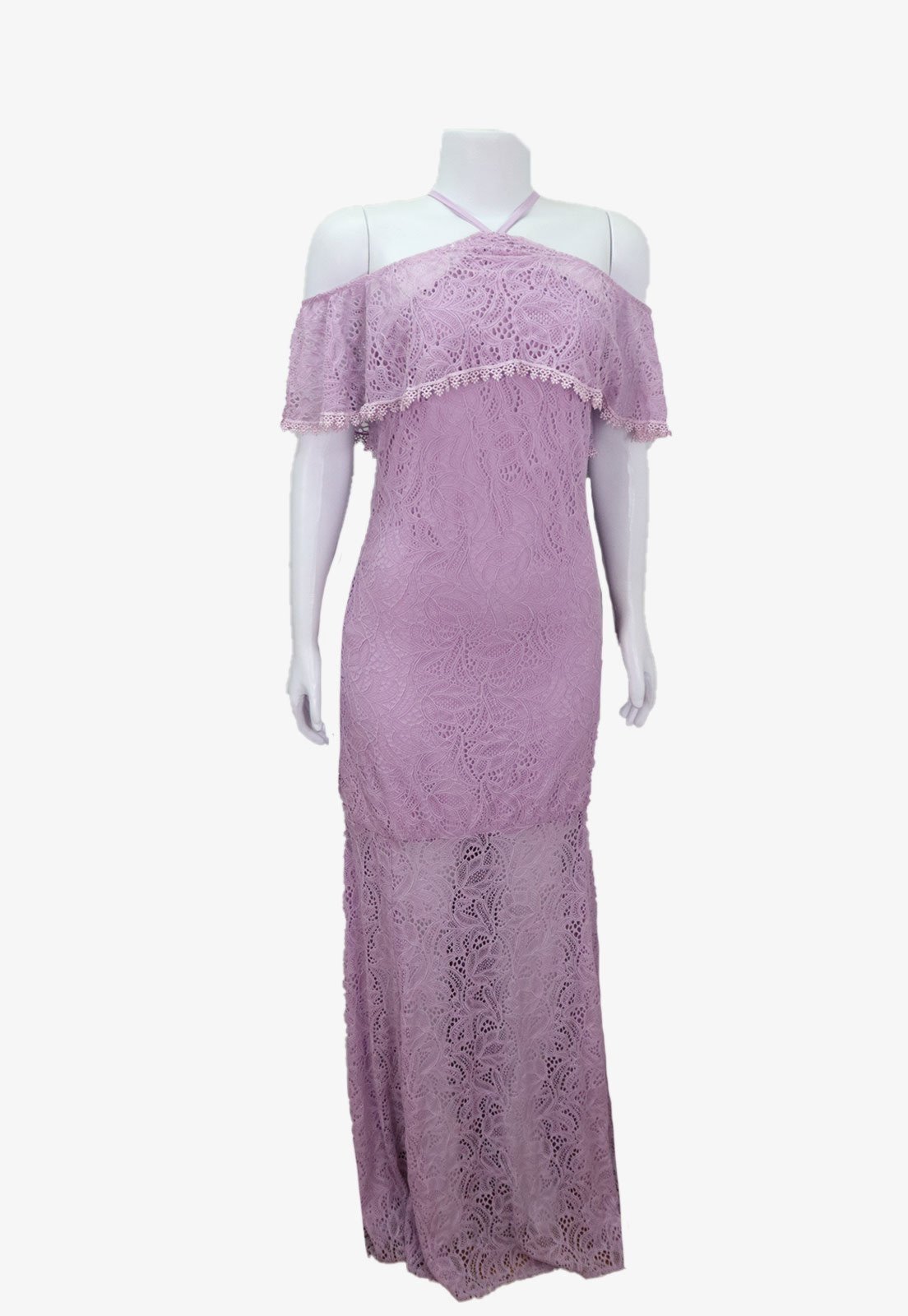 Vestido Linda Lara Casual Longo Renda Roxo Produto Gentilmente Usado - Marca EMIGÊ