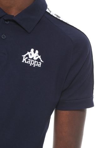 Camisa Polo Kappa Reta Authentic Due Due Azul-marinho