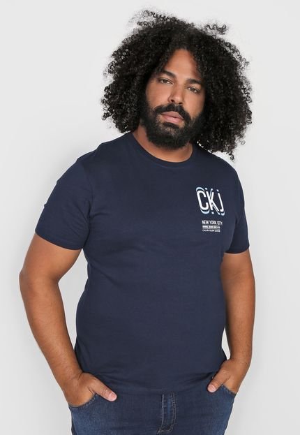 Camiseta Calvin Klein Jeans Logo Azul-Marinho - Marca Calvin Klein Jeans