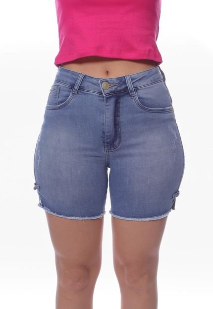 Shorts Jeans Feminino  Barra Desfiada Crocker - Marca Crocker