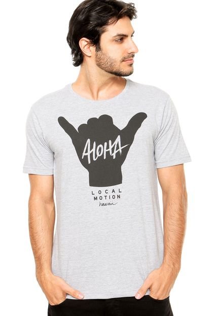 Camiseta Local Motion Aloha Shaka Cinza - Marca Local Motion