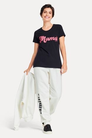 Camiseta Mama e Mini Reserva Preto