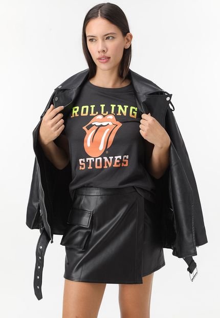 Camiseta Only Rolling Stones Preta - Marca Only