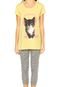 Short-Doll Any Any Capri Cat Music Amarelo - Marca Any Any