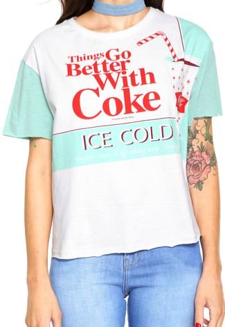 Camiseta Coca-Cola Jeans Easy Branca/Verde
