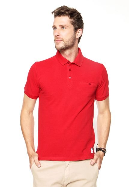 Camisa Polo Enfim Bolso Vermelha - Marca Enfim