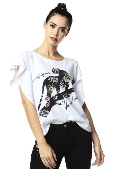 Camiseta blanca 2025 desigual