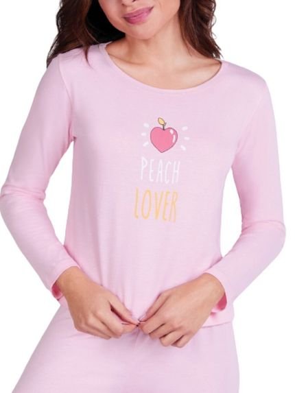Pijama Feminino Longo Lupo 24417-001 Rosa - Marca Lupo