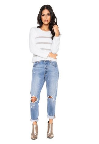 Suéter Calvin Klein Jeans Pelugem Branca