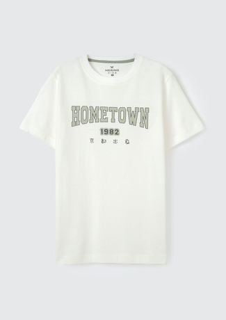 Camiseta Menino Manga Curta Com Estampa - Branco