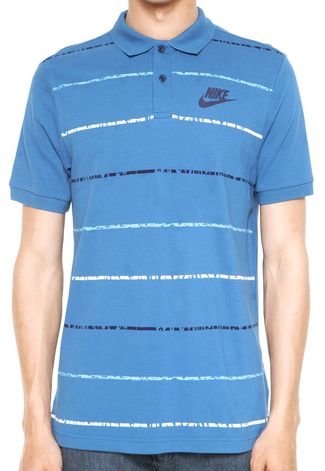 Camisa Nike Sportswear Polo Pq Matchup Prt Azul