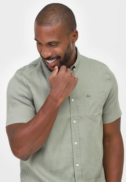 Camisa Lacoste Reta Bolso Verde - Marca Lacoste