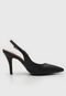 Scarpin Slingback Vizzano Liso Preto - Marca Vizzano