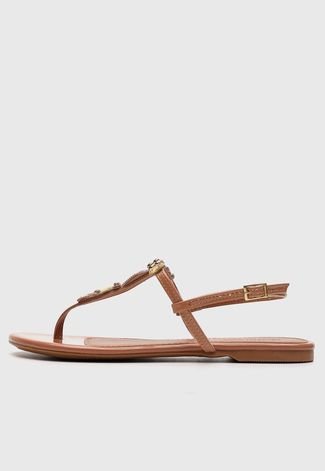 Rasteira DAFITI SHOES Com Pedras Nude - Compre Agora